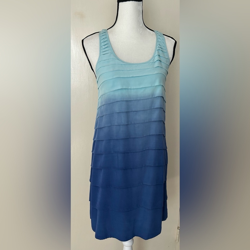Madison Marcus Blue Gradient Layered Dress